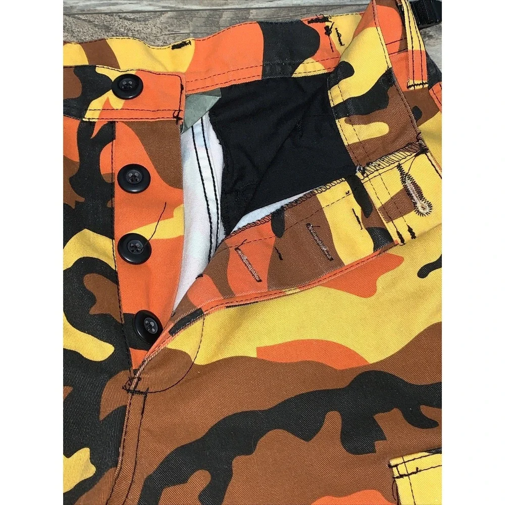 MENS ORANGE‎ CAMO ROTHCO Military B.D.U. Cargo Pants - X-Small